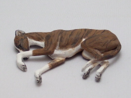 (image for) Miniature Sleeping Brindle Female Greyhound by Karl Blindheim