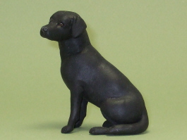 (image for) Miniature Sitting Black Labrador Retriever by Karl Blindheim