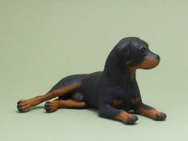 (image for) Miniaiture Laying Male Rottweiler by Karl Blindheim
