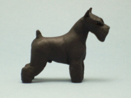 (image for) Dollhouse Scale Standing Miniature Schnauzer by Karl Blindheim
