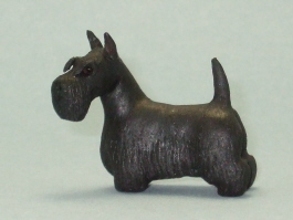 (image for) Miniature Standing Black Scottish Terrier by Karl Blindheim