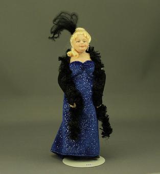 (image for) Lady in Blue Evening Dress Porcelain Doll by Cindy's Dolls