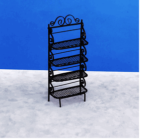 (image for) Dollhouse Miniature Black Baker's Rack
