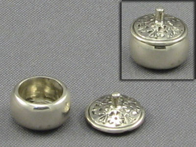 (image for) Miniature Engraved Sterling Silver Powder Box by Don Henry