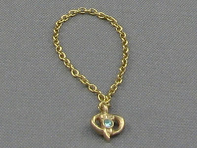 (image for) Miniature Gold Pendant w Aquamarine (10k gold) by Don Henry
