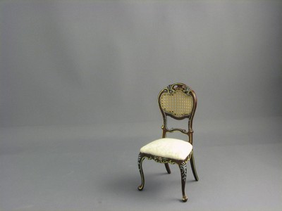 (image for) Dollhouse Miniature Victoria Side Chair Mahogany Painted