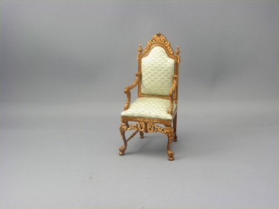 (image for) Dollhouse Miniature Chestney Armchair Walnut