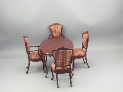 (image for) Dollhouse Miniature Dining Room Set Mahogany