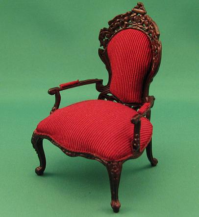 (image for) Dollhouse Miniature Armchair Mahogany