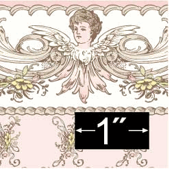 (image for) Dollhouse Scale Model Wallpaper St. Elizabeth - Pink