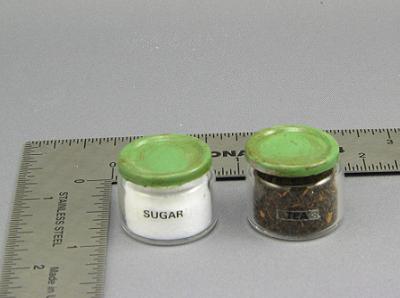 (image for) Dollhouse Scale Model Sugar and Tea in Jars