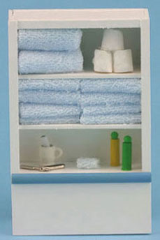 (image for) Open-Shelf Cabinet with Linens, Blue