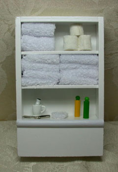 (image for) Open-Shelf Cabinet with Linens, White