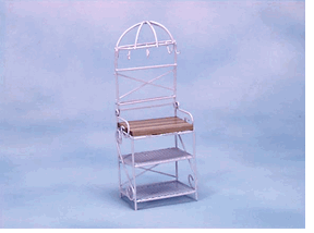 (image for) Miniature White Wire Kitchen Rack/Work Centre for Dollhouses