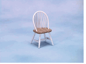 (image for) Dollhouse Miniature Chair in Oak and White