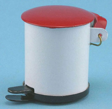 (image for) Dollhouse Miniature Garbage Can with Lid