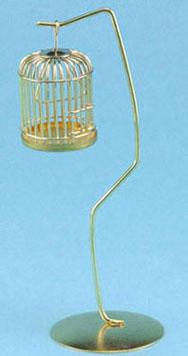 (image for) Dollhouse Miniature Brass Bird Cage