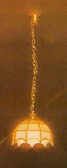 (image for) Dollhouse Scale Model Replica Tiffany Hanging Lamp, White