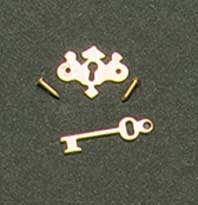 (image for) Chippendale Key Plate w/key for Dollhouse Scale Models 6/pkg.