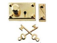 (image for) Brass Lockset w/Key for Dollhouse Scale Models (1 set/pkg.)