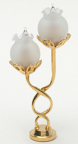 (image for) Twisted Lamp with Frosted Floral Shades