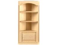 (image for) Wood 3 Shelf Corner Cabinet for Dollhouses