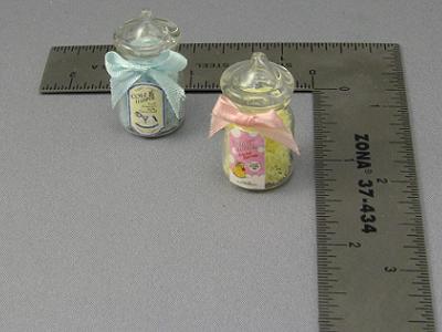 (image for) Dollhouse Scale Model Bath Salt in Decorative Glass Jars