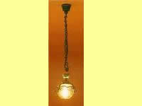 (image for) Dollhouse Scale Model Hanging Chain Lamp, Clear Globe 12v