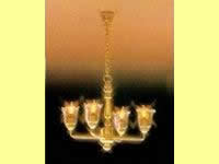 (image for) Dollhouse Scale Model Chandelier, 4-Light Tulip