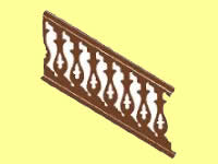(image for) Porch Balusters 1-13/16"Hx5-1/2"W for Dollhouse Scale Models
