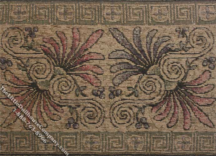 (image for) Dollhouse Scale Model Aztec & Palm Fan Theme Rug