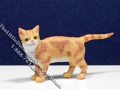 (image for) Dollhouse Scale Model Orange Cat Walking