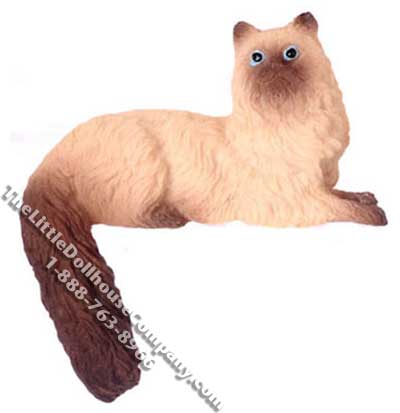 (image for) Dollhouse Scale Model Semi-Long Hair Siamese Cat