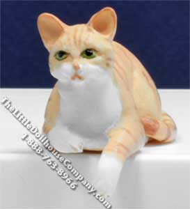 (image for) Dollhouse Scale Model Orange Cat Laying