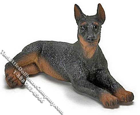 (image for) Dollhouse Scale Model Laying Doberman