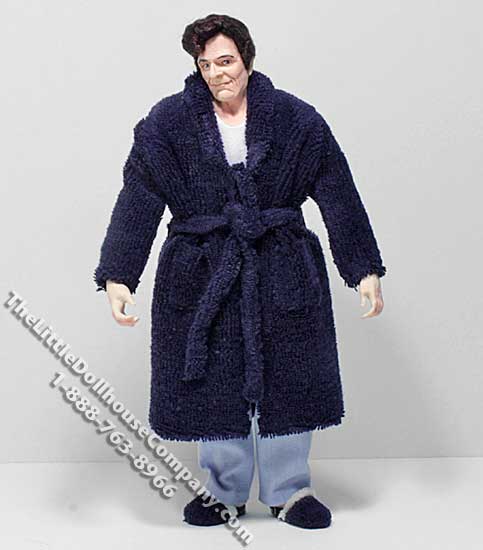 (image for) Miniature Chris Doll in Blue Robe for Dollhouses