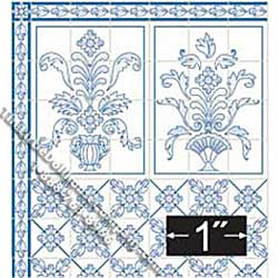 (image for) Dollhouse Scale Model Wallpaper Leslie Blue