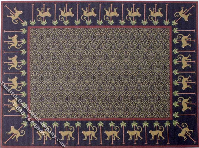(image for) Dollhouse Scale Model Monkey Theme Rug
