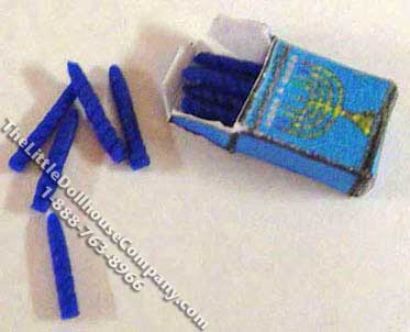 (image for) Miniature Boxed Chanukah Candles for Dollhouses