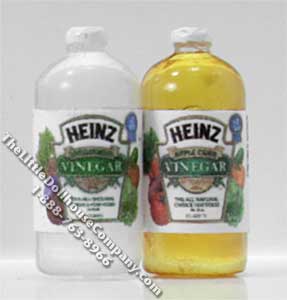 (image for) Dollhouse Scale Model Replica White & Cider Vinegar Bottles
