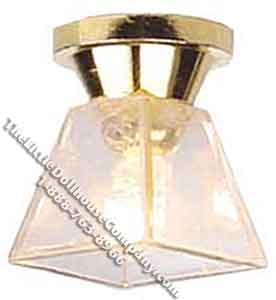(image for) Dollhouse Scale Model Clear Square Ceiling 12v Lamp