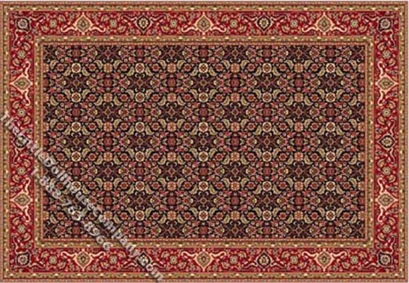(image for) Dollhouse Scale Model Rectangular Traditional Rug
