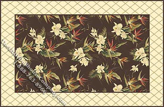 (image for) Dollhouse Scale Model Brown Bird of Paradise Rug