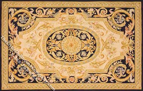 (image for) Dollhouse Scale Model Sized French Aubusson Rug