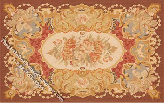 (image for) Dollhouse Scale Model Medium Sized French Aubusson Rug