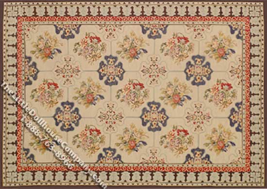 (image for) Dollhouse Scale Model Medium Sized French Style Rug