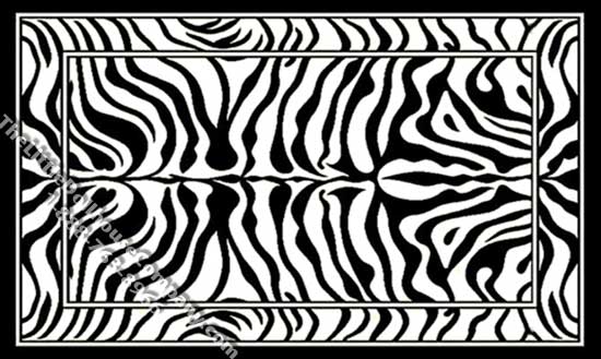 (image for) Dollhouse Scale Model Medium Sized Zebra Pattern Rug