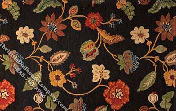 (image for) Miniature Large Sized Floral Rug for Dollhouses