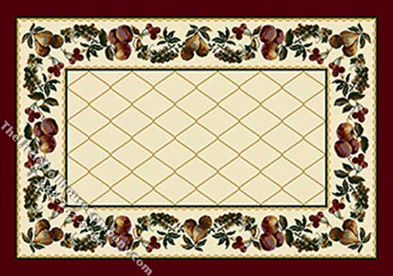 (image for) Miniature Medium Sized "Country Fruit" Rug for Dollhouses