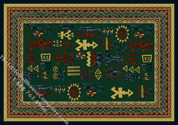 (image for) Miniature Large Sized "Tribal" Rug for Dollhouses